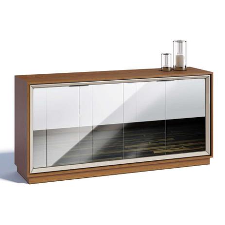 Buffet Opera com Espelho 4 PT Off White e Freijo Touch - Imcal Menor preço em Buffet Opera com Espelho 4 PT Off White e Freijo Touch - Imcal
