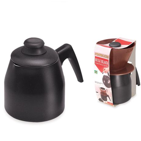 Bule Antiaderente 1l Preto c/ Porta Filtro Fortaleza Menor preço em Bule Antiaderente 1l Preto c/ Porta Filtro Fortaleza