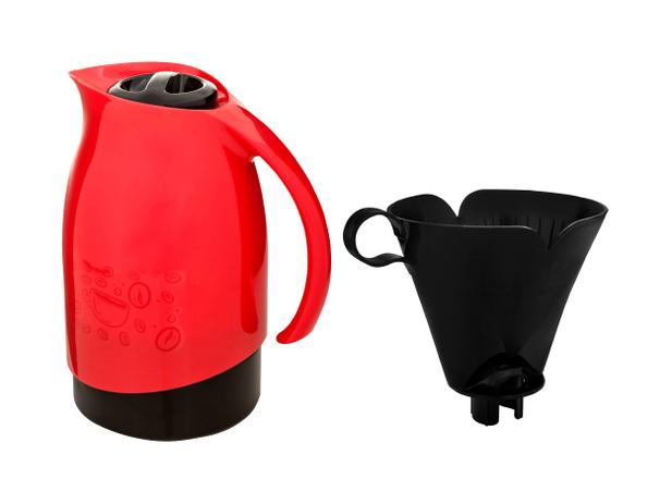 Bule de Chá e Café Térmico Vermelho - com Filtro de Café 700ml Sanremo Cuidar