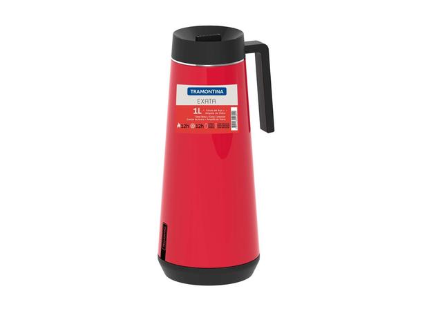 Bule Térmico Aço Inox com Infusor 1 L Vermelho Exata Tramontina - TRM 282 Menor preço em Bule Térmico Aço Inox com Infusor 1 L Vermelho Exata Tramontina - TRM 282