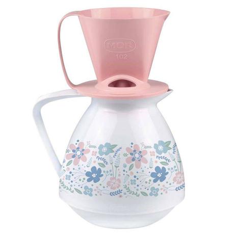 Bule térmico decorado conjunto com coador rosa amabile mor Menor preço em Bule térmico decorado conjunto com coador rosa amabile mor