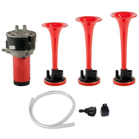 Buzina A Ar Vetor 3 Cornetas Vt064 - Compressor Elétrico 12v - Vto Menor preço em Buzina A Ar Vetor 3 Cornetas Vt064 - Compressor Elétrico 12v - Vto