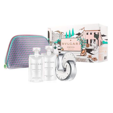 Bvlgari Omnia Crystalline Kit - Perfume Feminino EDT + Gel de banho + Loção Corporal + necessaire Menor preço em Bvlgari Omnia Crystalline Kit - Perfume Feminino EDT + Gel de banho + Loção Corporal + necessaire