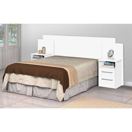 Cabeceira Box de Casal Roma 140 cm Branco - Basoto Brasil Menor preço em Cabeceira Box de Casal Roma 140 cm Branco - Basoto Brasil