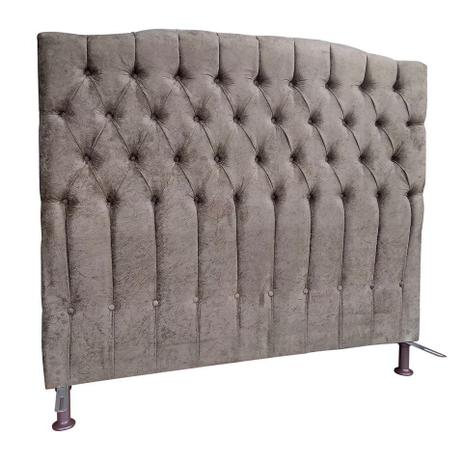 Cabeceira Cama Box Casal King 195cm Capitonê Sofia Suede Marrom - Sheep Estofados Menor preço em Cabeceira Cama Box Casal King 195cm Capitonê Sofia Suede Marrom - Sheep Estofados