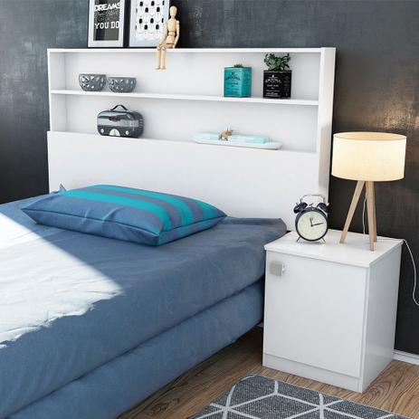 Cabeceira Cama Box Solteiro Com Criado Mudo Luka Cor Branca - Lukaliam Menor preço em Cabeceira Cama Box Solteiro Com Criado Mudo Luka Cor Branca - Lukaliam