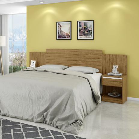 Cabeceira Cama Casal com 2 Criados Mudo Vitoria Cinamomo - Moveis bechara Menor preço em Cabeceira Cama Casal com 2 Criados Mudo Vitoria Cinamomo - Moveis bechara