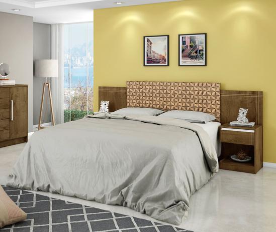 Menor preço em Cabeceira Cama Casal com 2 Criados Mudo Vitoria Rustica/3D - Moveis bechara