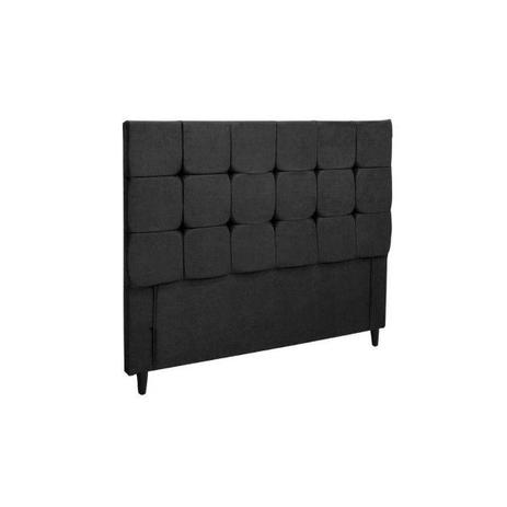 Cabeceira casal 1.40 cm slim suede negro - simbal Menor preço em Cabeceira casal 1.40 cm slim suede negro - simbal