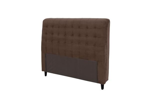 Cabeceira casal 140 cm dama plus suede marrom chocolate - simbal Menor preço em Cabeceira casal 140 cm dama plus suede marrom chocolate - simbal