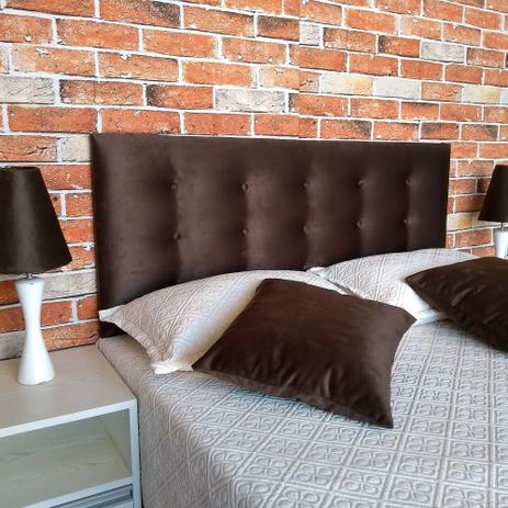 Cabeceira Casal Botonê 15 Suede Liso Marrom 140 x 60 Rbl Menor preço em Cabeceira Casal Botonê 15 Suede Liso Marrom 140 x 60 Rbl
