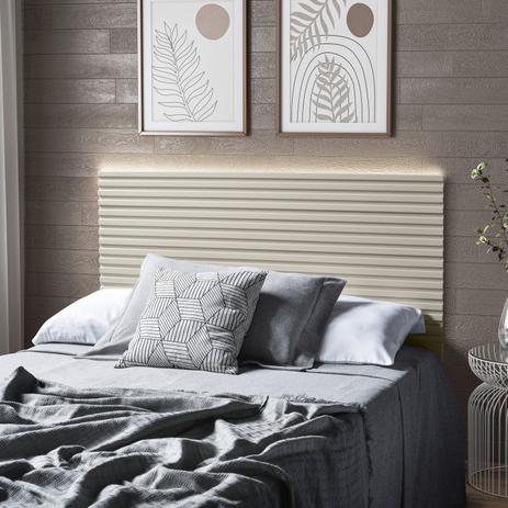 Cabeceira Casal com LED para Box Samambaia CabeCasa MadeiraMadeira Off White Menor preço em Cabeceira Casal com LED para Box Samambaia CabeCasa MadeiraMadeira Off White