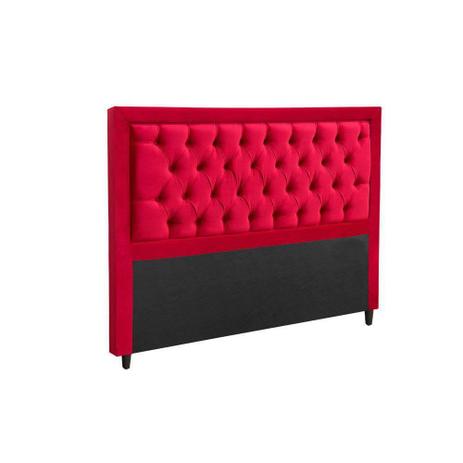 Cabeceira Casal Estofada Baronesa Veludo Vermelho - Simbal Menor preço em Cabeceira Casal Estofada Baronesa Veludo Vermelho - Simbal