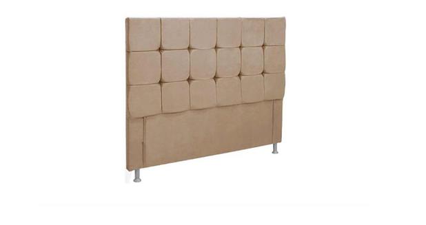 Cabeceira Casal Estofada Slim Suede Bege - Simbal Menor preço em Cabeceira Casal Estofada Slim Suede Bege - Simbal