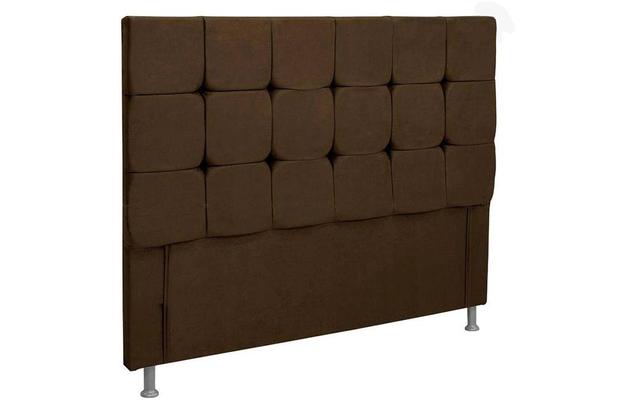 Cabeceira Casal Estofada Slim Suede Marrom Chocolate - Simbal Menor preço em Cabeceira Casal Estofada Slim Suede Marrom Chocolate - Simbal