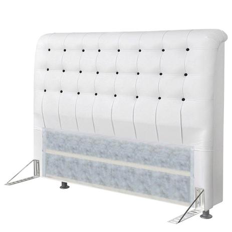 Cabeceira casal king size 1.95 cm dama pvc branco com botoes preto - simbal é boa?