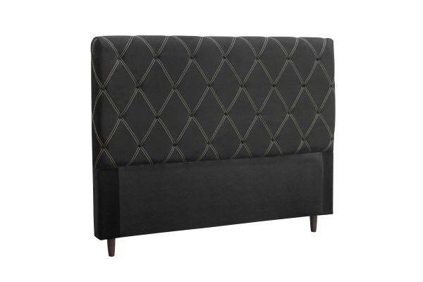 Cabeceira casal king size 1.95 cm turim suede negro - simbal Menor preço em Cabeceira casal king size 1.95 cm turim suede negro - simbal