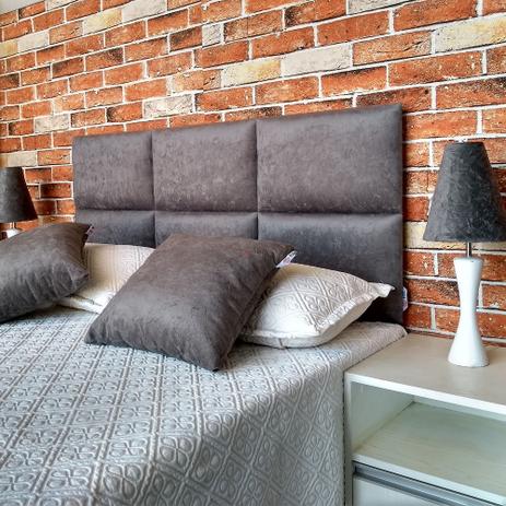 Cabeceira Casal Módulos Módena H6 Com Pes Suede Amassado Cinza 140 x 120 Rbl Menor preço em Cabeceira Casal Módulos Módena H6 Com Pes Suede Amassado Cinza 140 x 120 Rbl