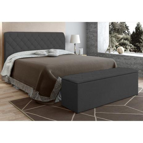 Cabeceira com Calçadeira Baú Para Colchão Box de 160 cm Paris - JS Móveis Menor preço em Cabeceira com Calçadeira Baú Para Colchão Box de 160 cm Paris - JS Móveis