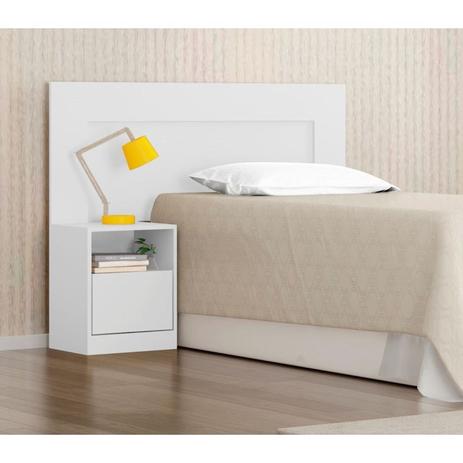 Cabeceira com Criado Solteiro London - Branco/Branco - Branco/Rosa - Demóbile Menor preço em Cabeceira com Criado Solteiro London - Branco/Branco - Branco/Rosa - Demóbile