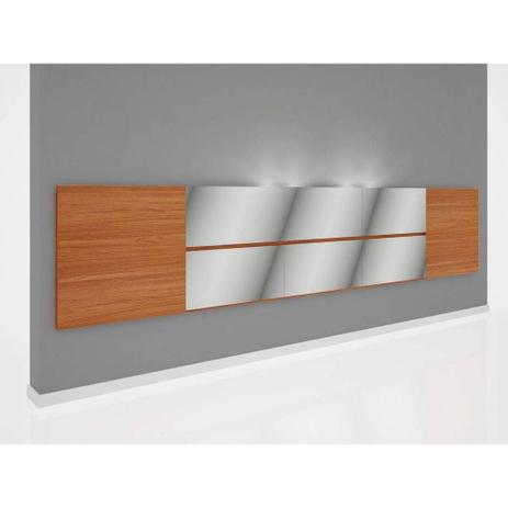 Cabeceira de Barra Espelhada p/cama Casal c/Led MDF 300cm Freijó Dalla Costa Menor preço em Cabeceira de Barra Espelhada p/cama Casal c/Led MDF 300cm Freijó Dalla Costa