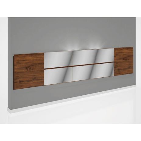 Cabeceira de Barra Espelhada p/cama Casal c/Led MDF 300cm Nobre Dalla Costa Menor preço em Cabeceira de Barra Espelhada p/cama Casal c/Led MDF 300cm Nobre Dalla Costa