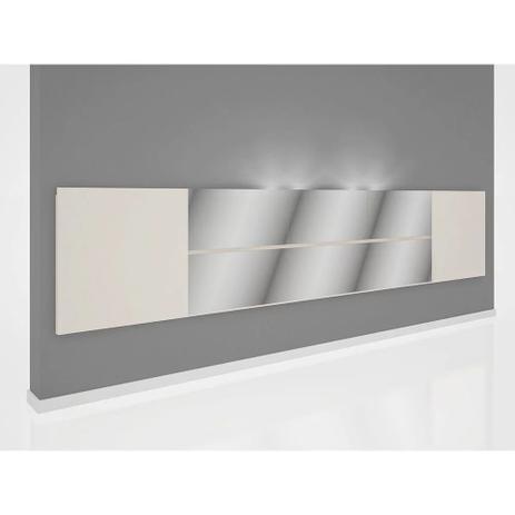 Cabeceira de Barra Espelhada p/cama Casal c/Led MDF 300cm OffWhite Dalla Costa Menor preço em Cabeceira de Barra Espelhada p/cama Casal c/Led MDF 300cm OffWhite Dalla Costa