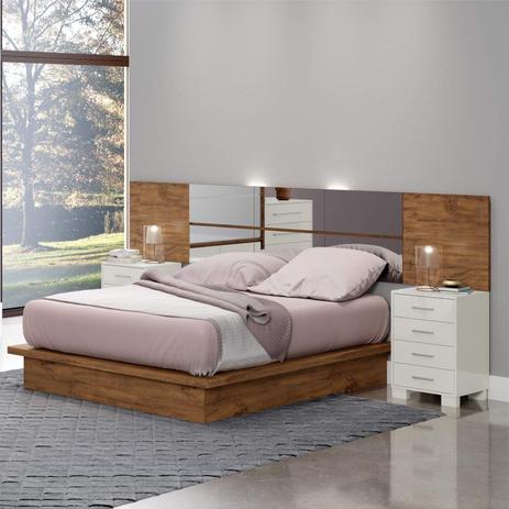 Cabeceira de Barra Espelhada para Cama de Casal com LED em MDF 300cm Dalla Costa Nobre Menor preço em Cabeceira de Barra Espelhada para Cama de Casal com LED em MDF 300cm Dalla Costa Nobre