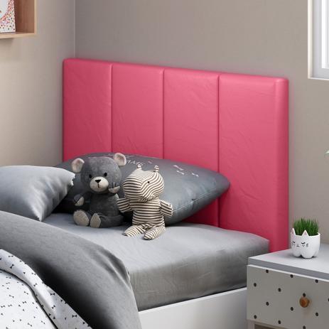 Cabeceira de Cama Box Solteiro Infantil 90 Cm Estofada - Rosa - Flufy Kids Menor preço em Cabeceira de Cama Box Solteiro Infantil 90 Cm Estofada - Rosa - Flufy Kids