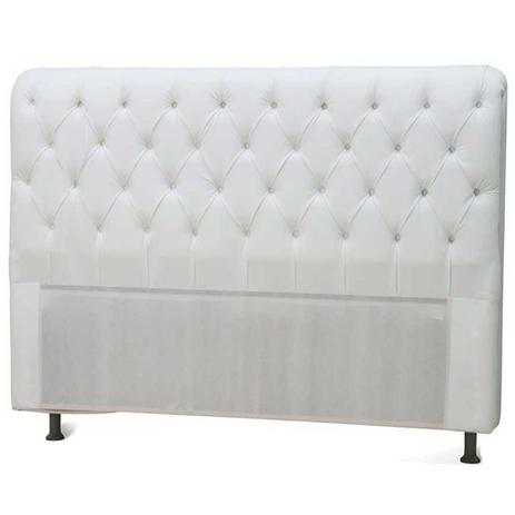 Cabeceira King Estofada Paris 195 cm Sintético Branco - J.S Móveis Menor preço em Cabeceira King Estofada Paris 195 cm Sintético Branco - J.S Móveis