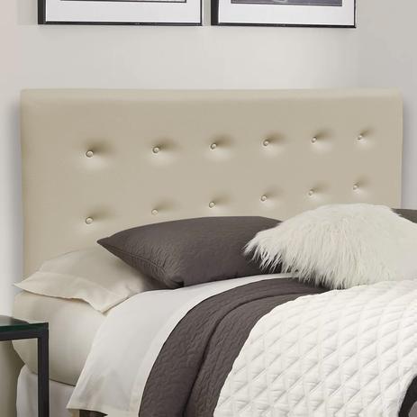 Cabeceira King para Cama Box Estofada Austria 1.95m Courino Bege - Estilo capitonê Menor preço em Cabeceira King para Cama Box Estofada Austria 1.95m Courino Bege - Estilo capitonê