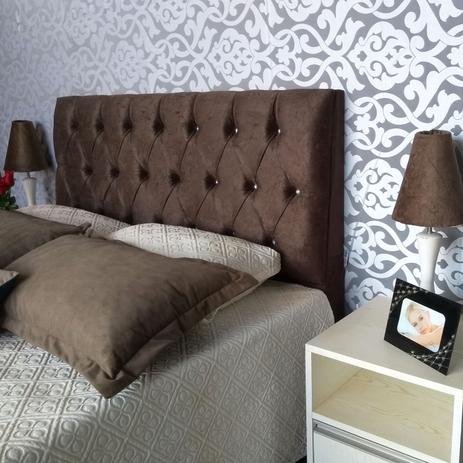 Cabeceira Las Vegas King Luna Suede Amassado Marrom Com Strass 195 x 120 Rbl Menor preço em Cabeceira Las Vegas King Luna Suede Amassado Marrom Com Strass 195 x 120 Rbl