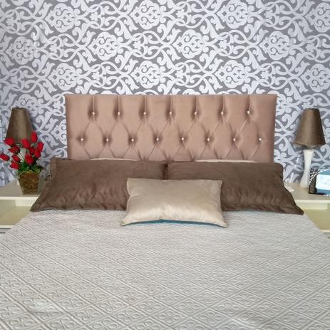Cabeceira Las Vegas King Luna Suede Liso Mascavo Com Strass 195 x 120 Rbl Menor preço em Cabeceira Las Vegas King Luna Suede Liso Mascavo Com Strass 195 x 120 Rbl