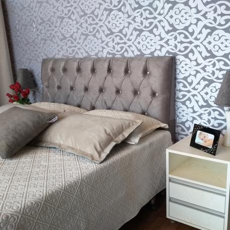Cabeceira Las Vegas Queen Luna Suede Amassado Cinza 160 x 120 Rbl Menor preço em Cabeceira Las Vegas Queen Luna Suede Amassado Cinza 160 x 120 Rbl