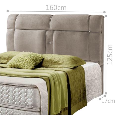 Cabeceira Londres Queen 160 cm Cinza - Ra estofados Menor preço em Cabeceira Londres Queen 160 cm Cinza - Ra estofados