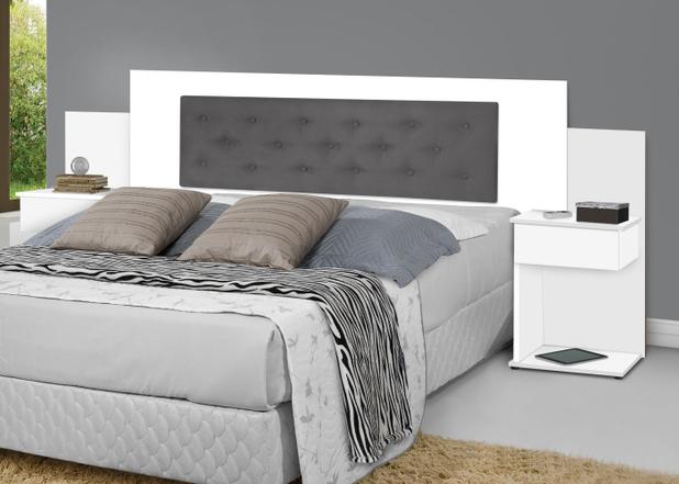 Cabeceira Madri para Cama Solteiro / Casal / Queen com Capitonê - Branco - Basoto Brasil - 812 Menor preço em Cabeceira Madri para Cama Solteiro / Casal / Queen com Capitonê - Branco - Basoto Brasil - 812