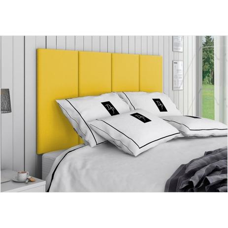 Cabeceira Painel 4 Placas Para Cama Box Casal 140 cm Suede Animale Amarelo - TES Decor Menor preço em Cabeceira Painel 4 Placas Para Cama Box Casal 140 cm Suede Animale Amarelo - TES Decor