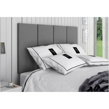Cabeceira Painel 4 Placas Para Cama Box Casal 140 cm Suede Animale Cinza - TES Decor é boa?