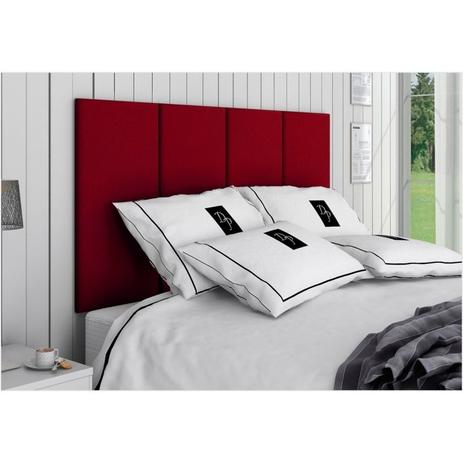 Cabeceira Painel 4 Placas Para Cama Box Casal 140 cm Suede Animale Vermelho - TES Decor Menor preço em Cabeceira Painel 4 Placas Para Cama Box Casal 140 cm Suede Animale Vermelho - TES Decor
