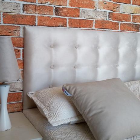 Cabeceira Painel Botonê Solteiro 15 Suede Liso Bege 90 x 60 - Decorajá é boa?