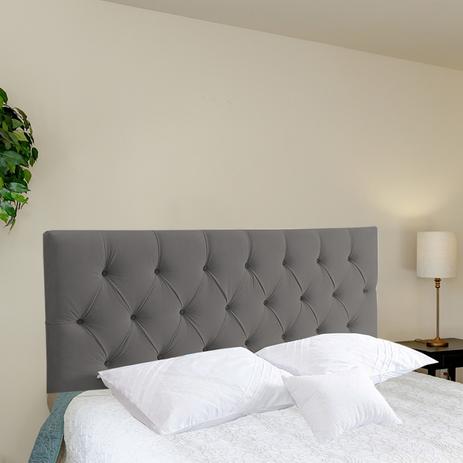 Cabeceira Painel Capitonê Luna Suede Liso Cinza Cama Casal - Decorajá Menor preço em Cabeceira Painel Capitonê Luna Suede Liso Cinza Cama Casal - Decorajá