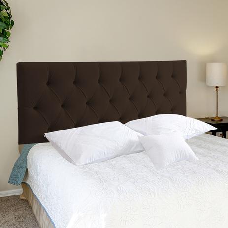 Cabeceira Painel Capitonê Luna Suede Liso Marrom Cama Casal - Decorajá é boa?