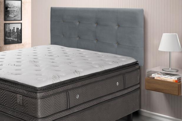 Cabeceira painel casal queen 1.60 cm san juan sued cinza escuro - simbal Menor preço em Cabeceira painel casal queen 1.60 cm san juan sued cinza escuro - simbal