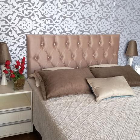 Cabeceira Painel Luna Suede Liso Mascavo com Strass Casal - Decorajá é boa?