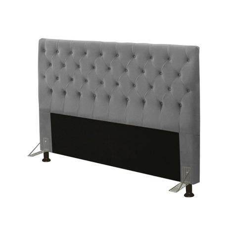 Cabeceira para Cama Box Casal 160cm Queen Cristal Suede Cinza - JS Móveis Menor preço em Cabeceira para Cama Box Casal 160cm Queen Cristal Suede Cinza - JS Móveis