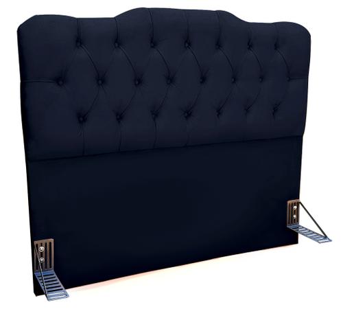 Cabeceira para Cama Queen Estofada Box Paris Curva 1.60m Azul Escuro - Estilo é boa?