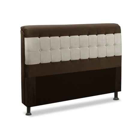 Cabeceira Rubi Para Cama Box Casal 160 cm Suede Chocolate/ Areia- JS Móveis Menor preço em Cabeceira Rubi Para Cama Box Casal 160 cm Suede Chocolate/ Areia- JS Móveis