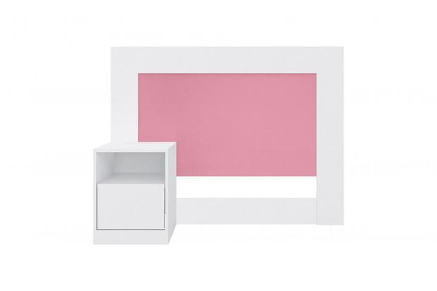 Cabeceira Solteiro London Demóbile Branco E Rosa Menor preço em Cabeceira Solteiro London Demóbile Branco E Rosa