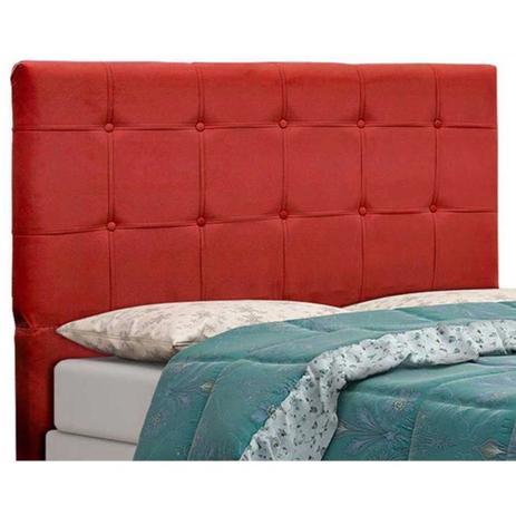 Cabeceira Tóquio para Cama Box Queen 160 cm Suede Vermelho - JS Móveis Menor preço em Cabeceira Tóquio para Cama Box Queen 160 cm Suede Vermelho - JS Móveis