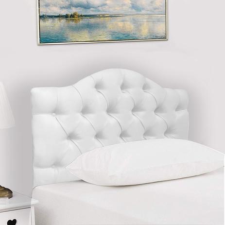 Cabeceira Vicenza Cama Box Solteiro Estofada 90 cm com Captonê Eco Couro  Branco - Expressa Móveis - Cabeceira Cama Box Solteiro - Magazine Luiza